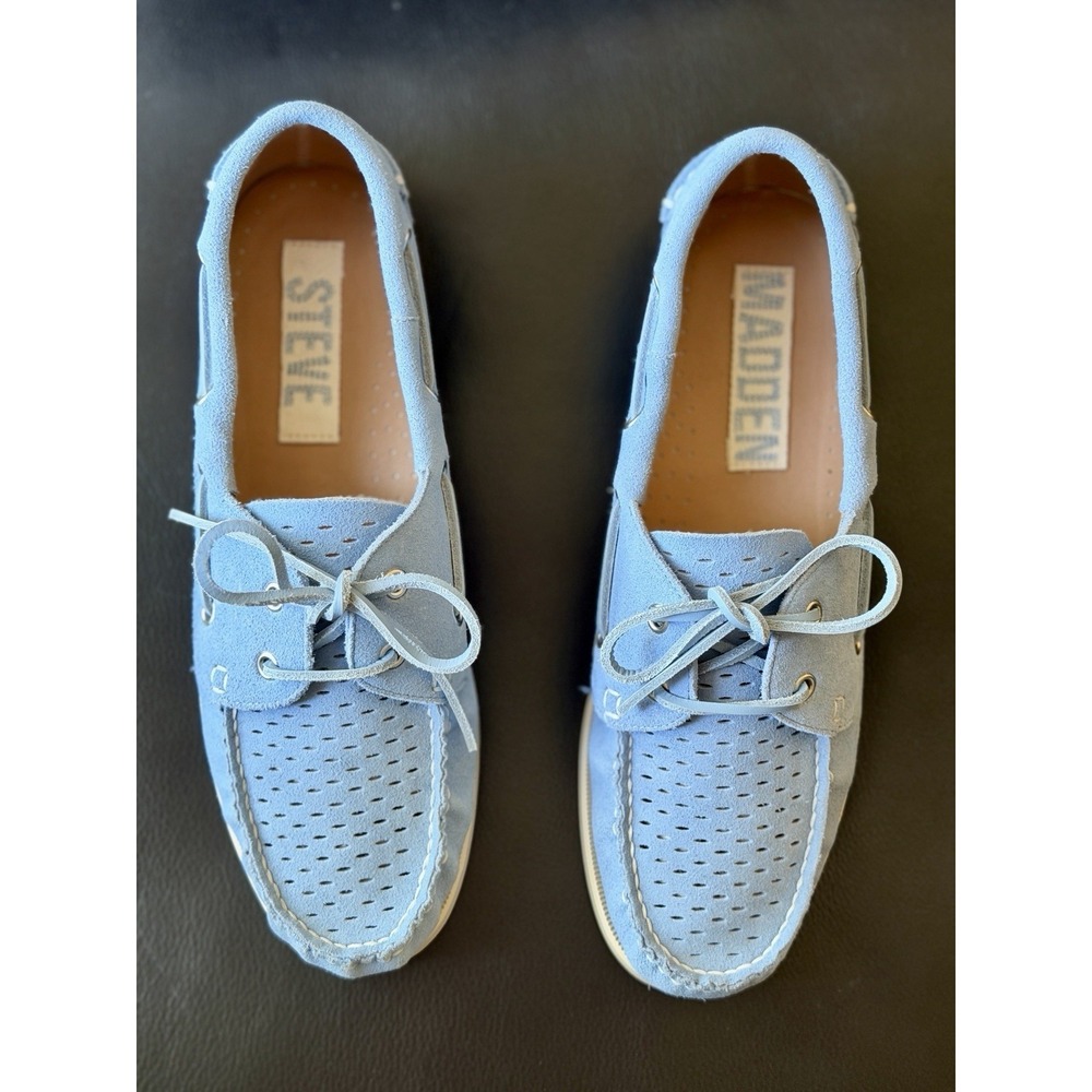 Steve Madden NY Yacht Boat Shoes Women's Size 11 Light Blue Leather Suede New